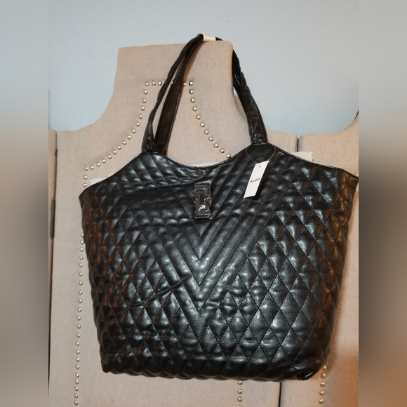 Aldo Zinia Black Quilted Women's Tote Bag - Picture 9 of 16
